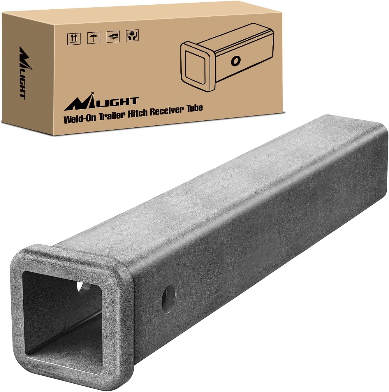 Hitch Adapter 2 Inch x 12 Inch Combo Bar Trailer Receiver Tube Weld-on Raw Steel Hitch Bar