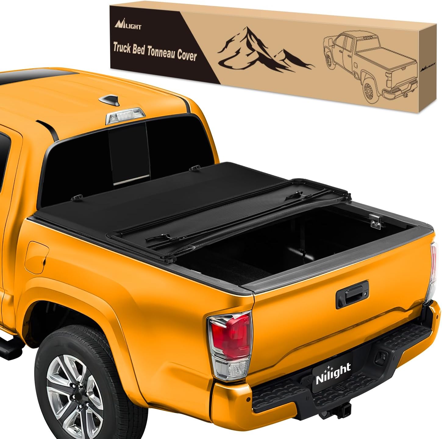 Soft Tri-fold Truck Bed Tonneau Cover Fits for Toyota Tacoma 2016 2017 2018 2019 2020 2021 2022 2023-5ft