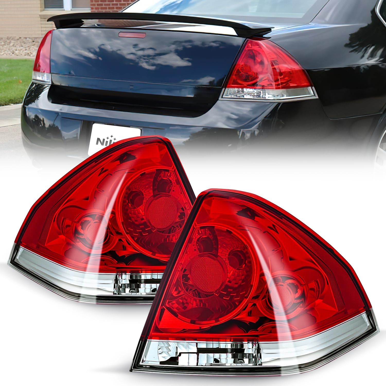 Taillight Assembly Compatible with 2006 2007 2008 2009 2010 2011 2012 2013 Chevy Impala 2014 2015 2016 Chevrolet Impala Limited Rear Tail Light Drive Side and Passenger Side