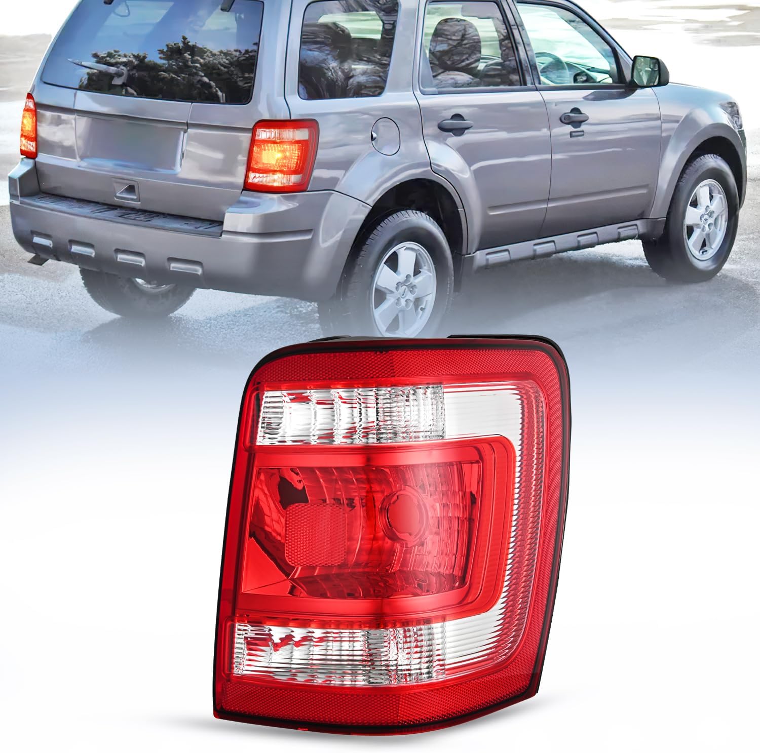 Taillight Assembly Compatible with 2008 2009 2010 2011 2012 Ford Escape Tail Lights Rear Lamp Replacement OE Style Passenger Side