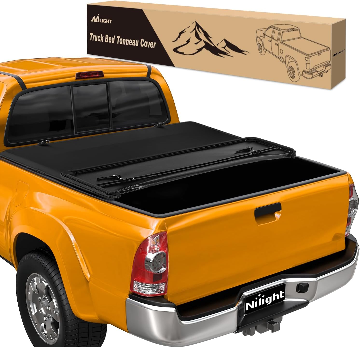 Truck Bed Tonneau Cover Soft Tri-fold Compatible with Toyota Tacoma 2005 2006 2007 2008 2009 2010 2011 2012 2013 2014 2015-5ft