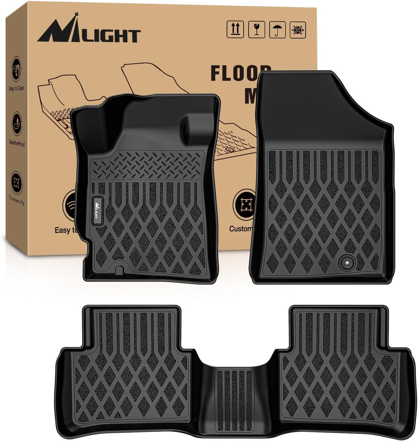 TPE Floor Mats for Nissan Altima 2007 2008 2009 2010 2011 2012 All Weather Custom Fit Heavy Duty Floor Liners