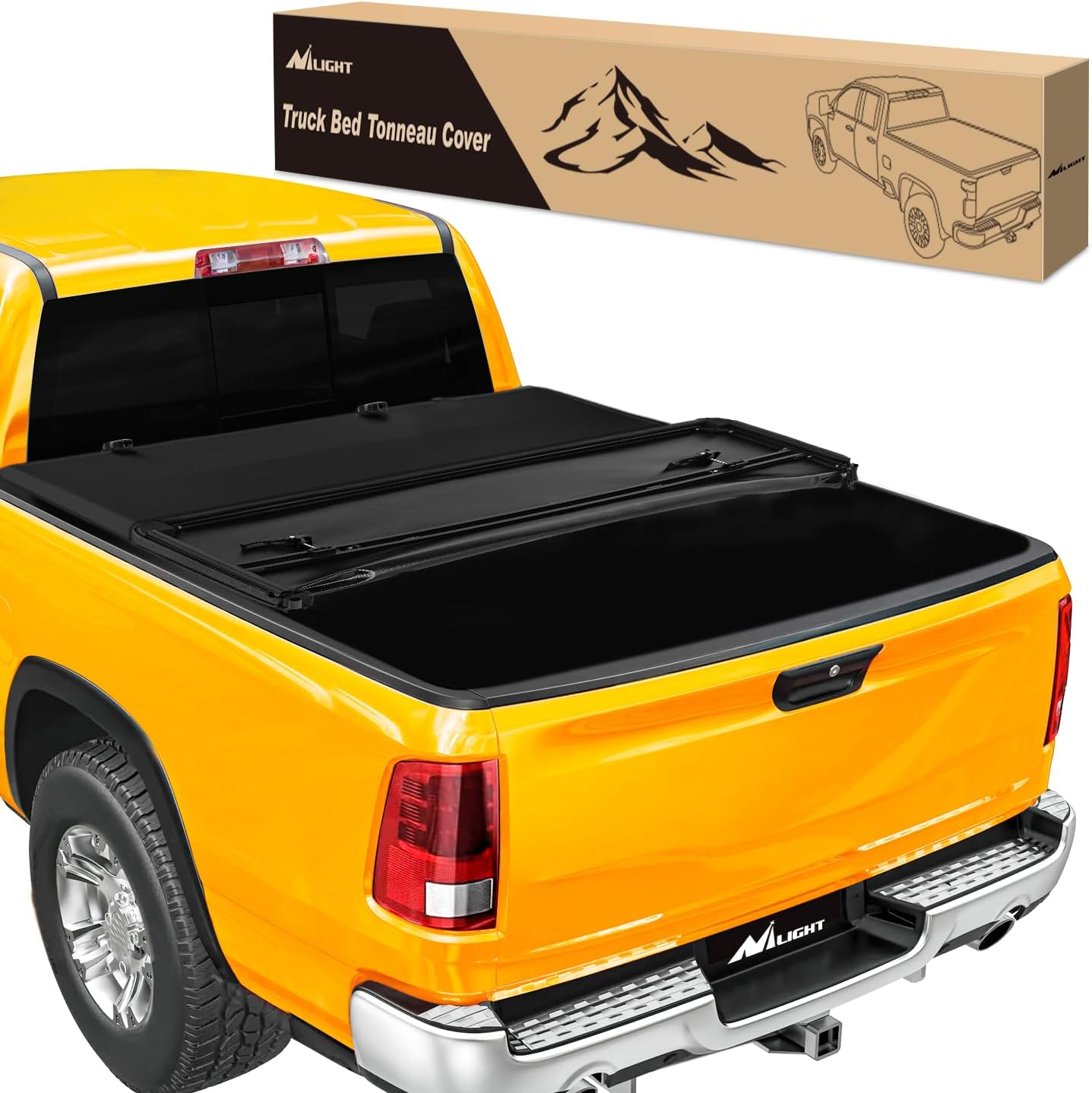 Truck Bed Tonneau Cover Soft Tri-fold Fits for 2002-2024 Dodge Ram 1500/2003-2025 Dodge Ram 2500 3500-6.4ft