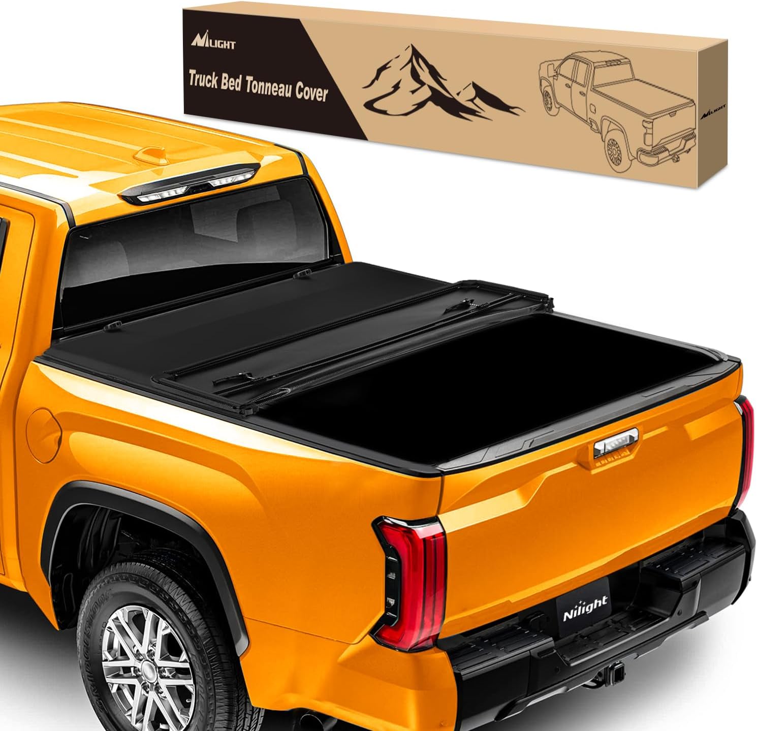 Soft Tri-fold Truck Bed Tonneau Cover Fits for Toyota Tundra 2022 2023 2024-6.5ft