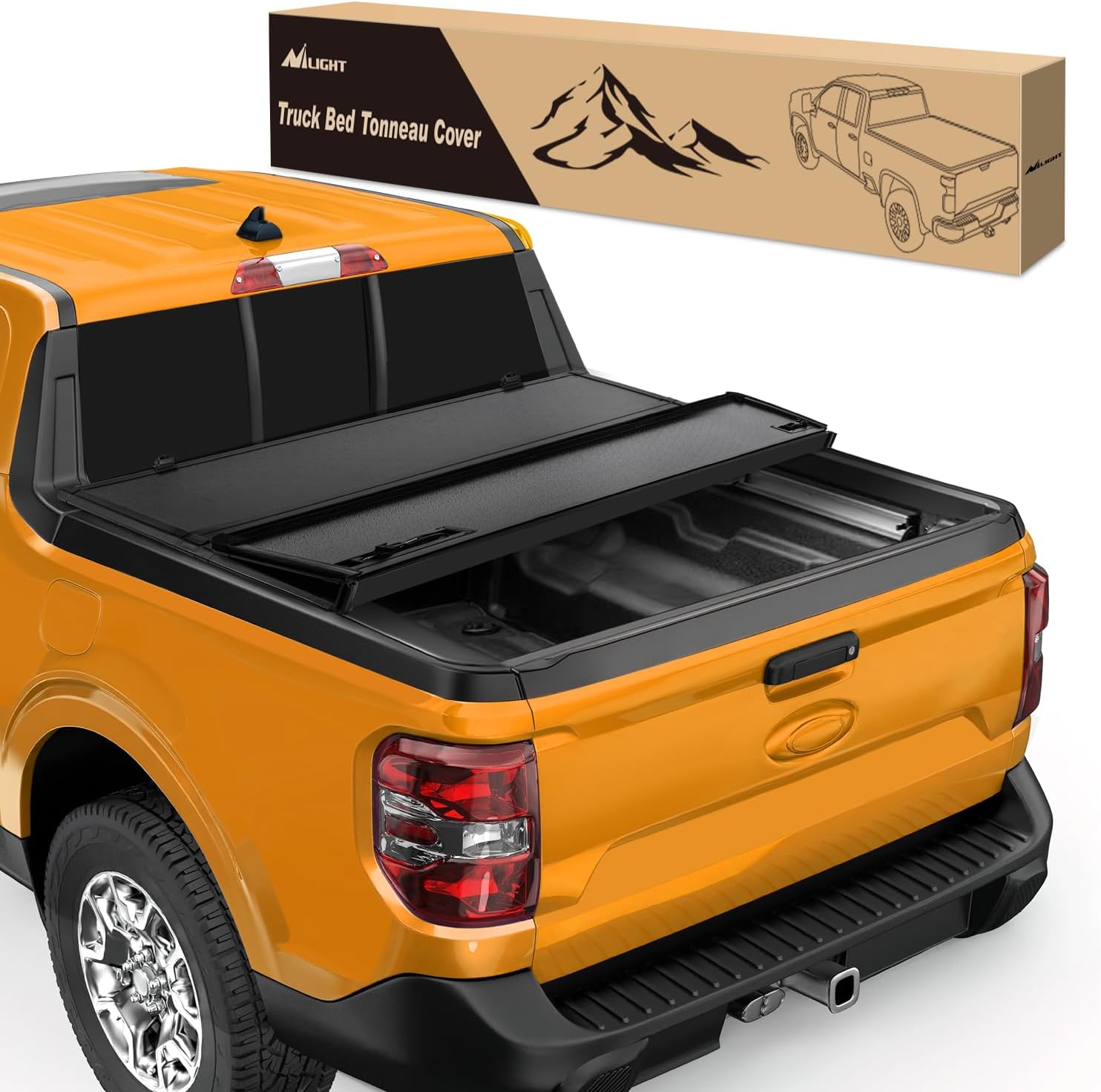 Truck Bed Tonneau Cover Hard Tri-fold Fits for 2022 2023 2024 2025 2026 Ford Maverick-4.5ft