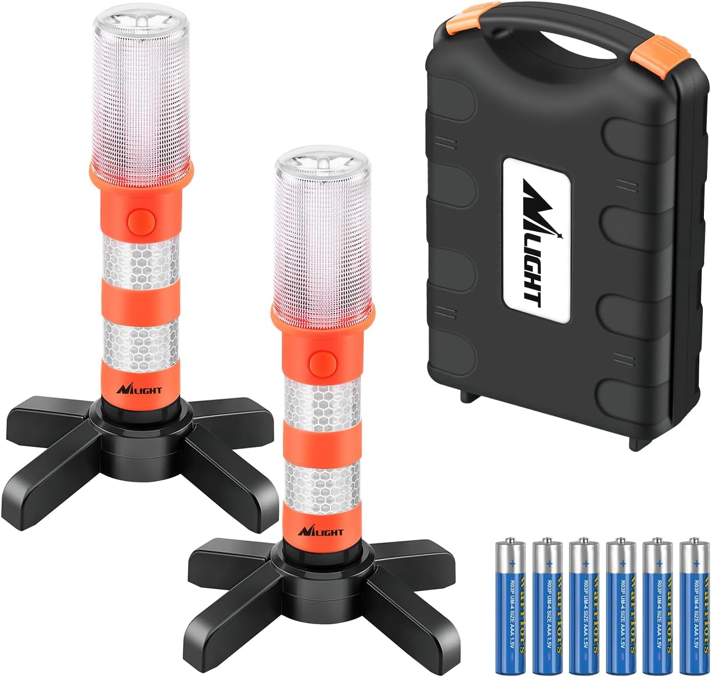 LED Emergency Roadside Kit for Car,Magnetic Base, Detachable Stand, Solid Storage Case,Use for Car Truck Beacon Safety Strobe Light Warning Alert-2 Pack