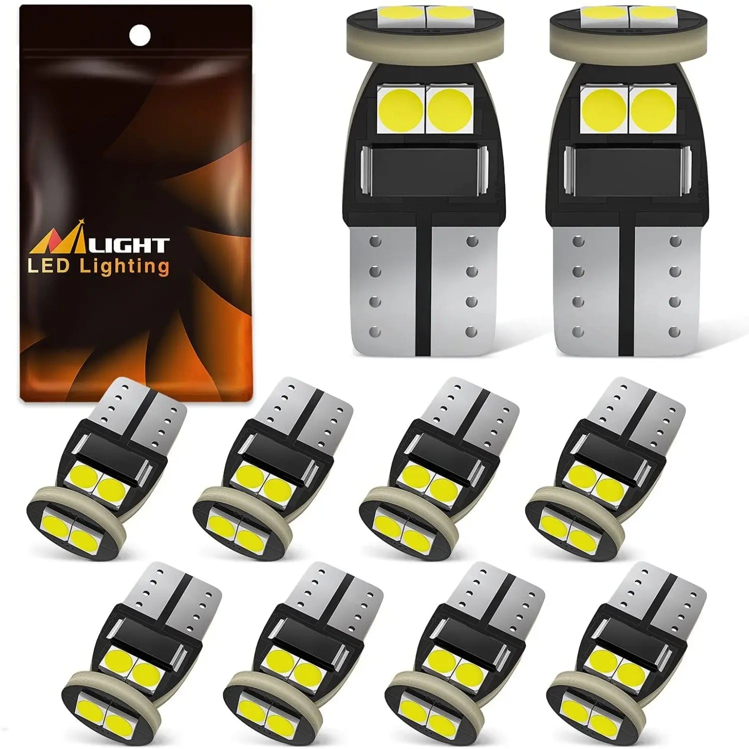 194 LED Bulb, Nilight T10 T15 168 2828 W5W White 6000K Replacement LED Bulbs for Vehicle Interior Dome Map Door Courtesy Marker Cabin License Plate Lights, 10-Pack