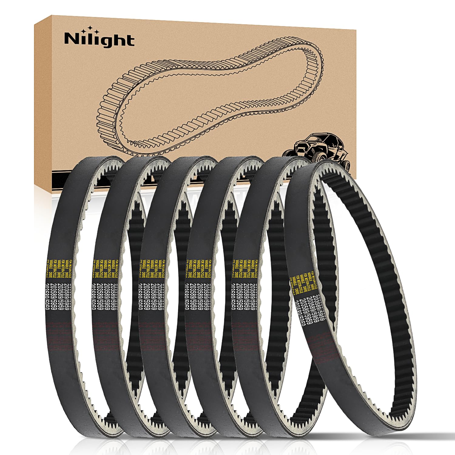 Drive Belt 30 Series Torque Converter Belt Fit for Manco 5959 Comet 203589 Murray 12-8487 Kartco 7628 Ken-bar Karts 5HP-7HP Engine Comet 30 Series Go Kart Asymmetrical Belt, 6 Pack