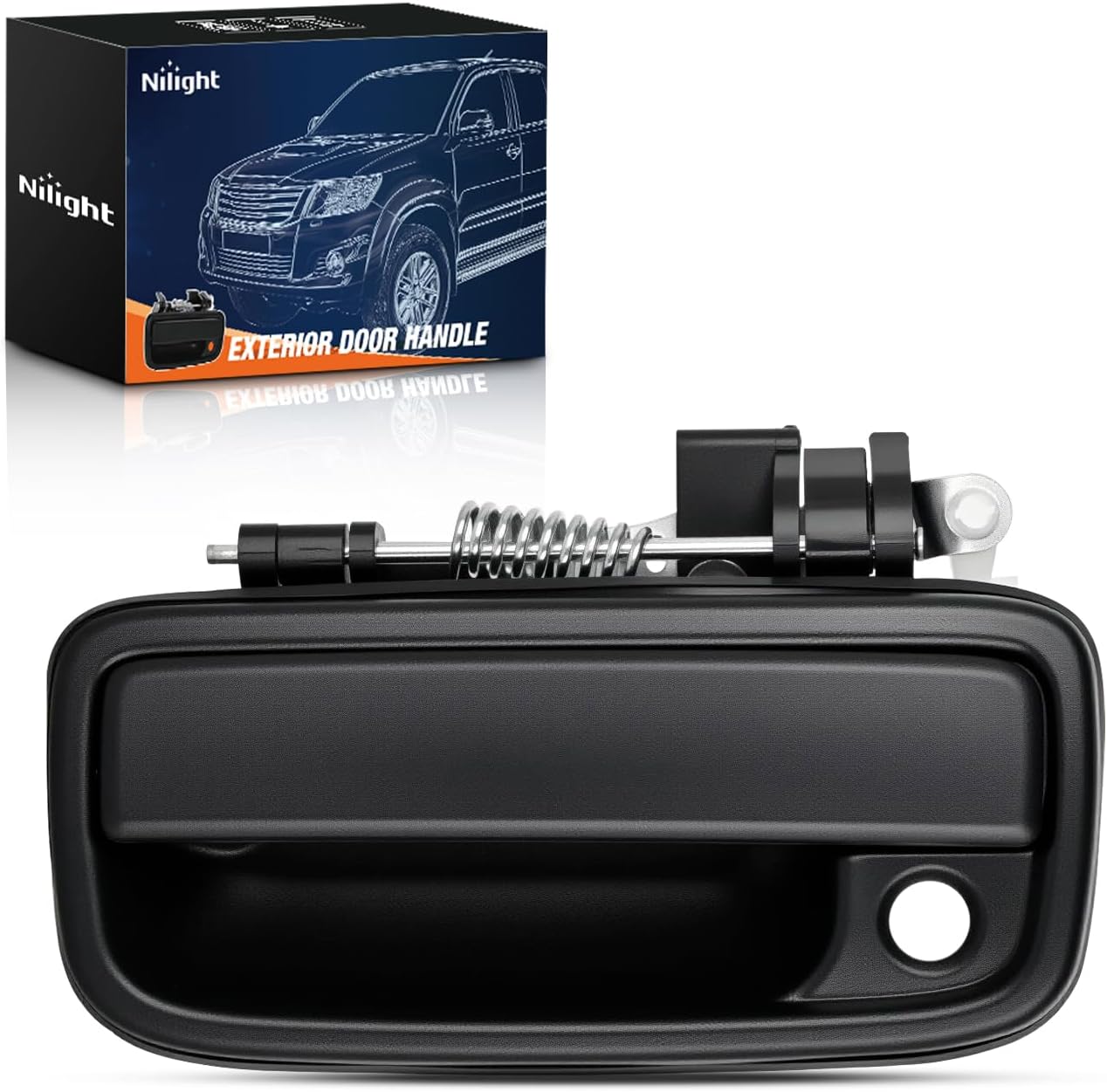 Exterior Front Driver Car Door Handle with Key Hole Compatible with 1995 96 97 98 99 00 01 02 03 2004 Toyota Tacoma Outside Door Handles Black Replaces OEM #91319, 79344, 69220-35020,TO1310117