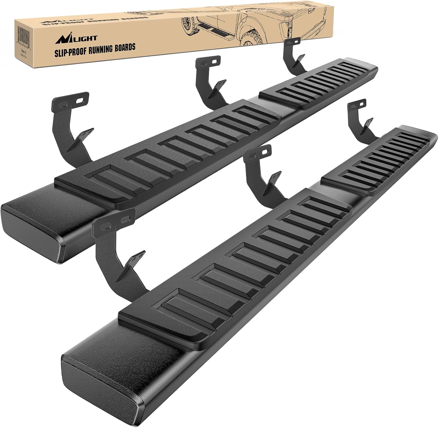 Running Boards for 2009-2018 Dodge Ram 1500 Crew Cab 2010-2024 Ram 2500 3500 4 Full Size Doors 6 Inch Side Step Nerf Bars Black