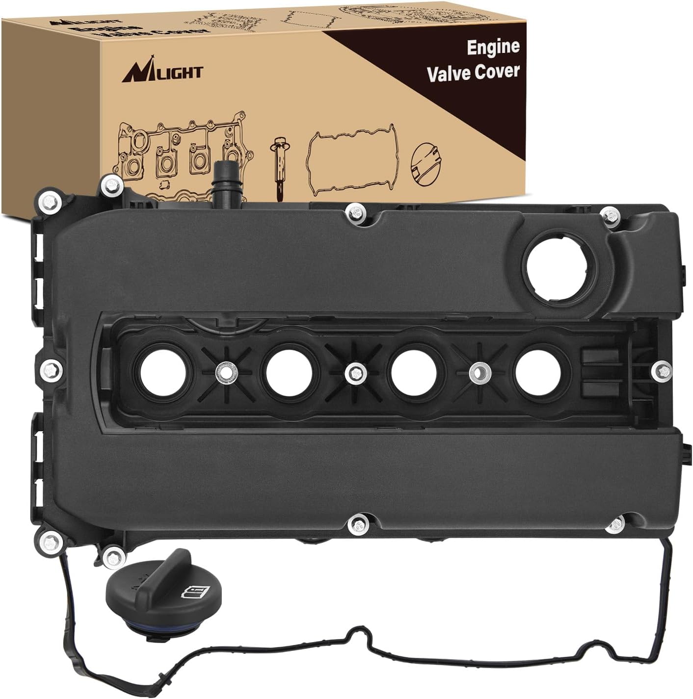 Engine Valve Cover Set for Chevy Cruze 2010 2011 2012 2013 2014 2015 2016, Sonic 2012-2018, Trax 2013-2017 2018 2019 2020, Astra 2008 2009, Aveo Aveo5 2009 2010 2011 (Bolts Included)
