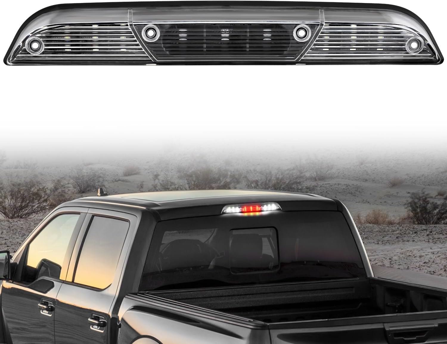 Third Brake Light Tail High Mount 3rd Stop Cargo Reverse Lights Clear Lens Compatible with Ford F150 2015 2016 2017 2018 2019 2020 Super Duty F250 F350 2017+ Ranger 2019+ Maverick 2022+