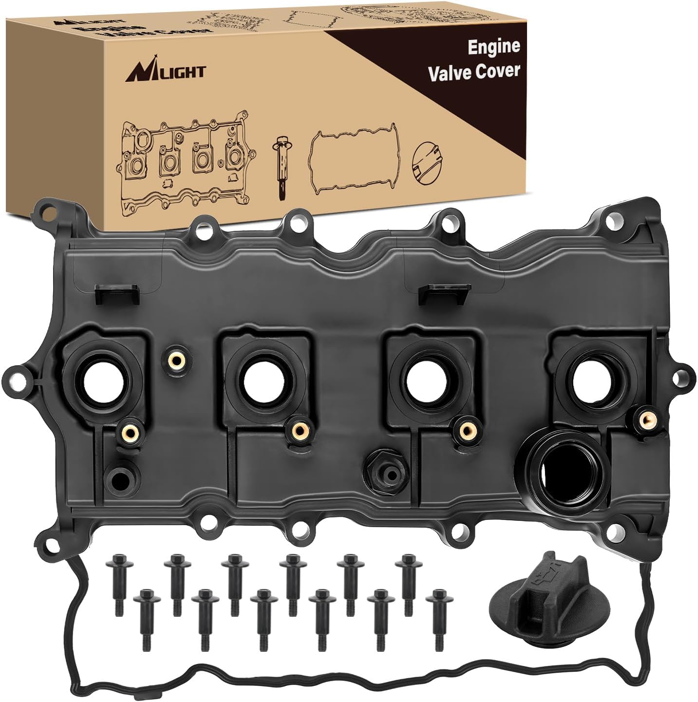 Engine Valve Cover with Gasket Kit for Nissan Altima 2007-2013 Sentra 2007-2012, 2.5L, Replace# 13264JA00A, 13270JA00A