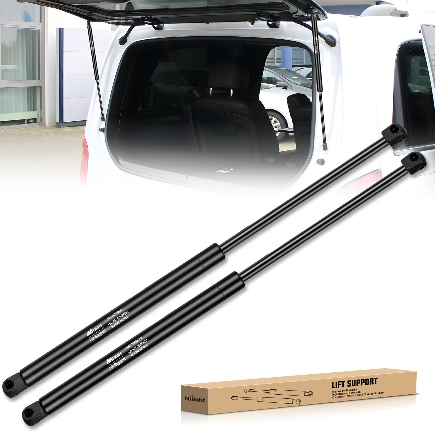 Rear Window Glass Struts 6602 for Jeep Wrangler JK 2007-2010, Rear Shocks Gas Struts 23 Inch, 2PCS Set Rod