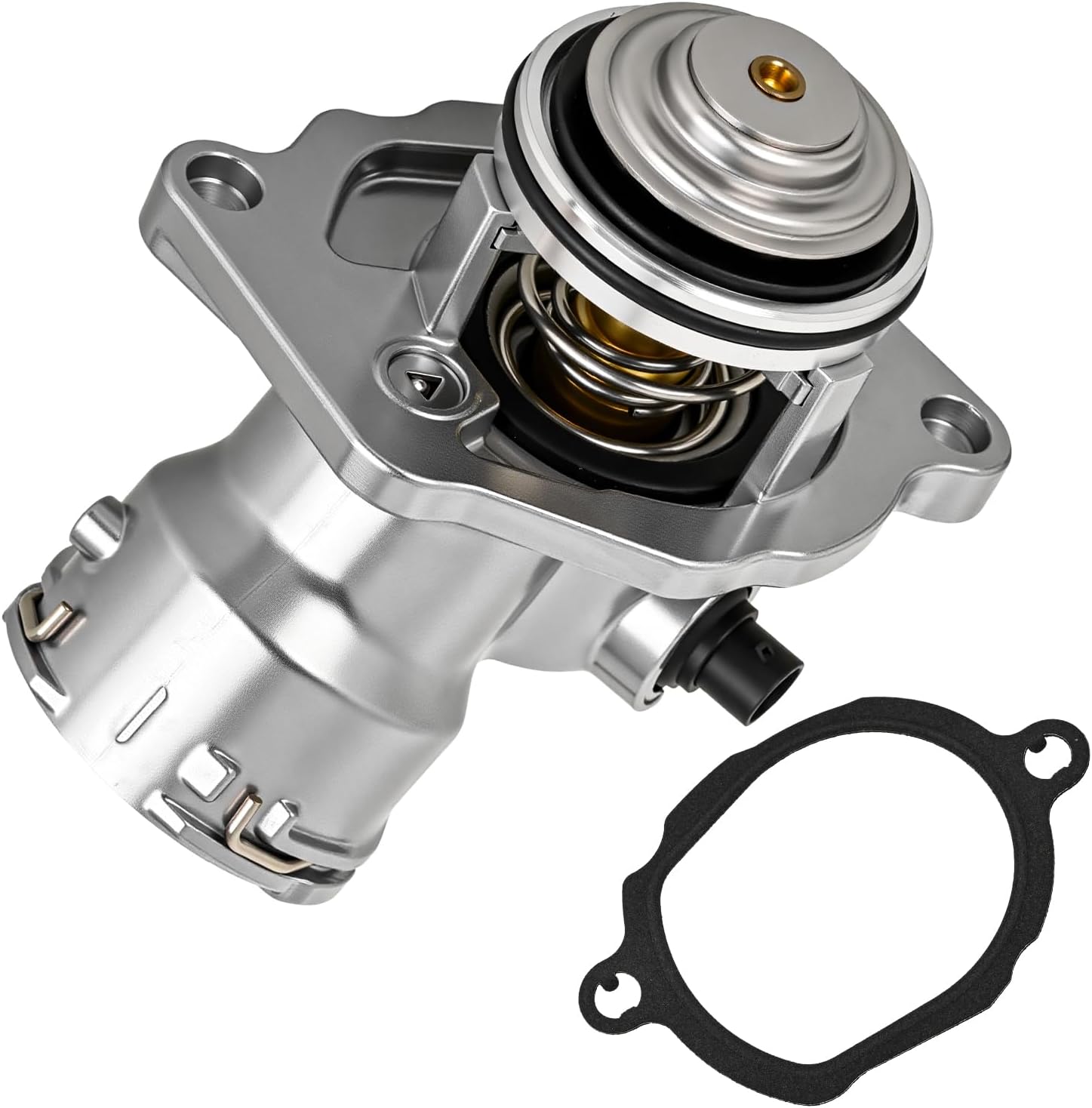 Aluminium Thermostat Housing Assembly Fit for Mercedes-Benz C230 C250 C300 C350 E300 ML350 R350 S400 SLK300 Engine Coolant Thermostat Housing for Car 2722000015 2722000115 2722000415 TM45100D
