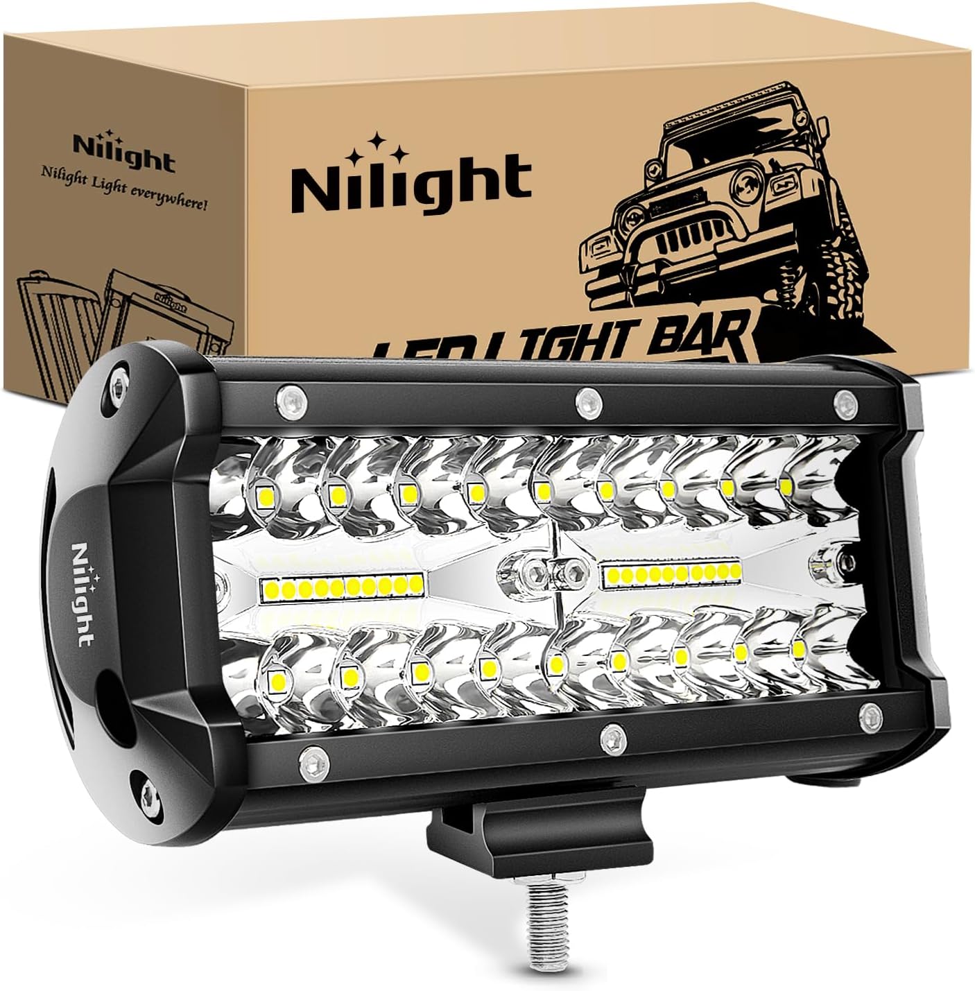 Led Pods 6.5 Inch 120W Flood Spot Combo Off Road Driving Fog Light Bar Work Lighting for Truck Tractor Pickup Boat SUV ATV UTV 4WD Car 4x4 Van Camper Motorcycle Dirt Bike Golf Cart 12V 24V