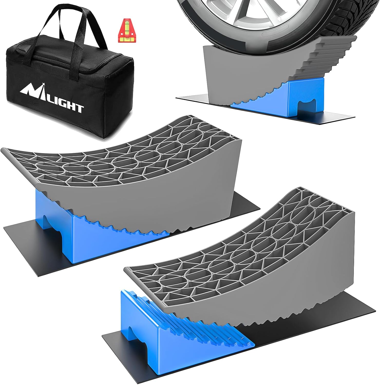 Camper Leveling Blocks 6 Inch, RV Wheel levelers for Single Dual Axle Travel Trailers, 2 Packs