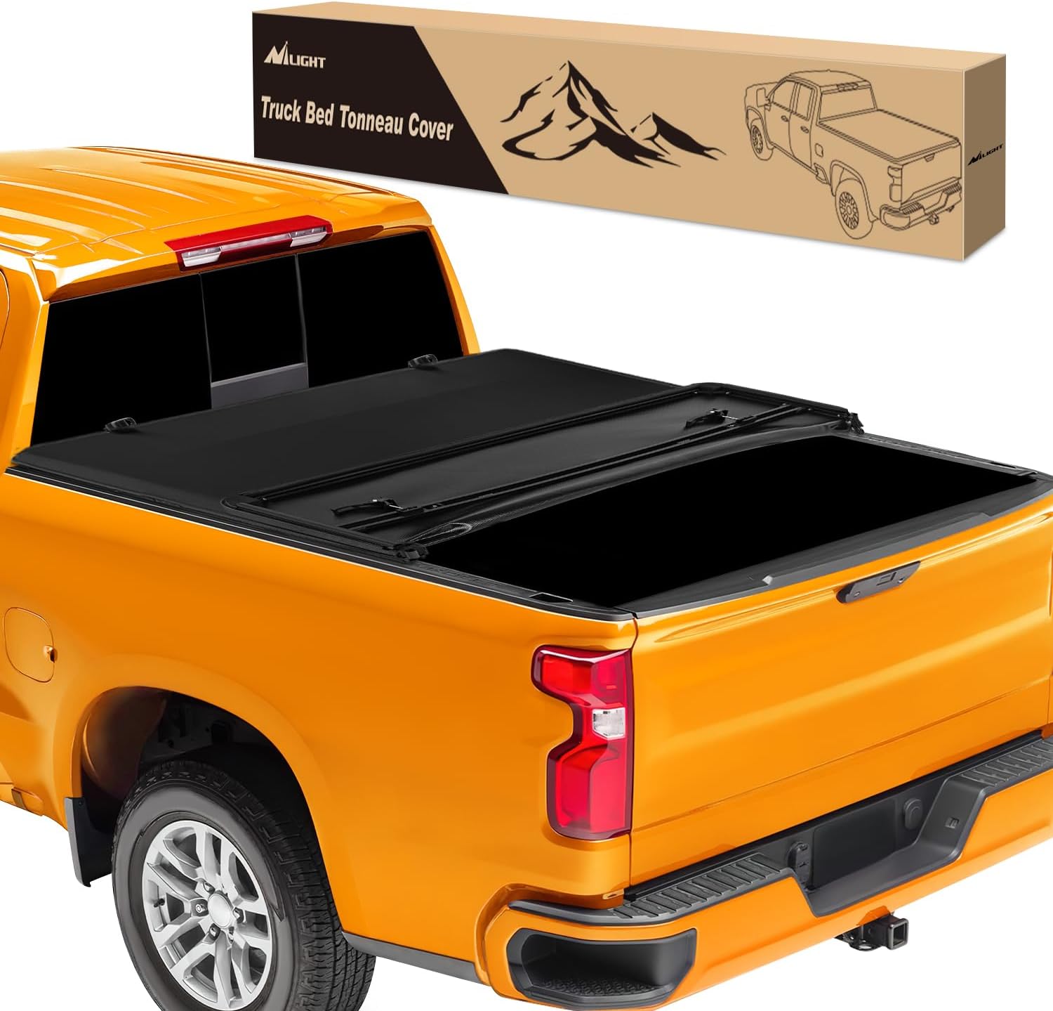 Soft Tri-fold Truck Bed Tonneau Cover Compatible with Chevy Colorado/GMC Canyon 2015 2016 2017 2018 2019 2020 2021 2022 2023 2024 2025 2026-6.2 ft