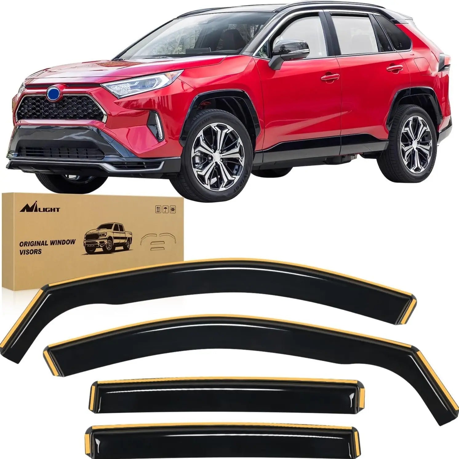 2019 2020 2021 2022 2023 2024 Toyota RAV4 Rain Guards Acrylic 4Pcs