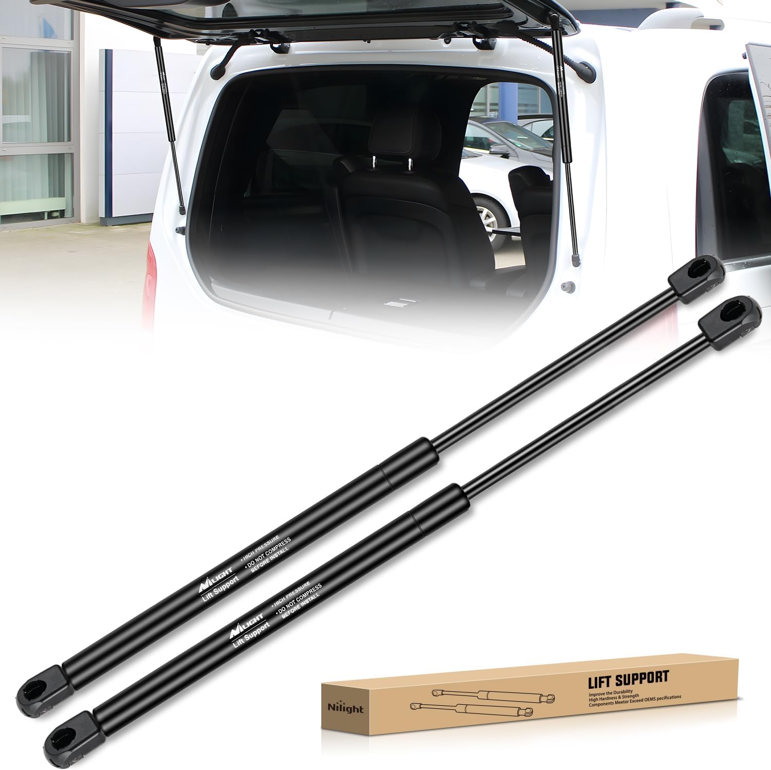 Rear Window Glass Struts 6157 for Chevrolet Suburban Tahoe GMC Yukon Cadillac Escalade 2007-2014, Rear Shocks Gas Struts 20 Inch, 2PCS Set Rod