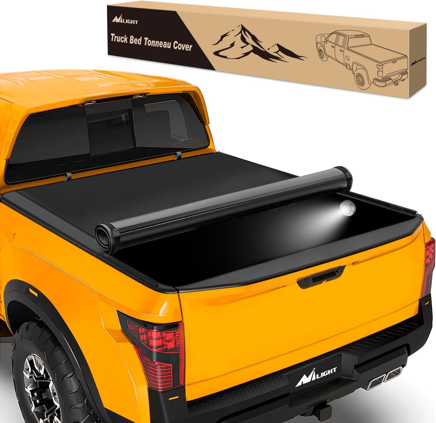 Soft Roll-Up Truck Bed Tonneau Cover for Nissan Titan 2017-2026 5.5ft Bed, Waterproof Low Profile Vinyl Pickup Bed Cover