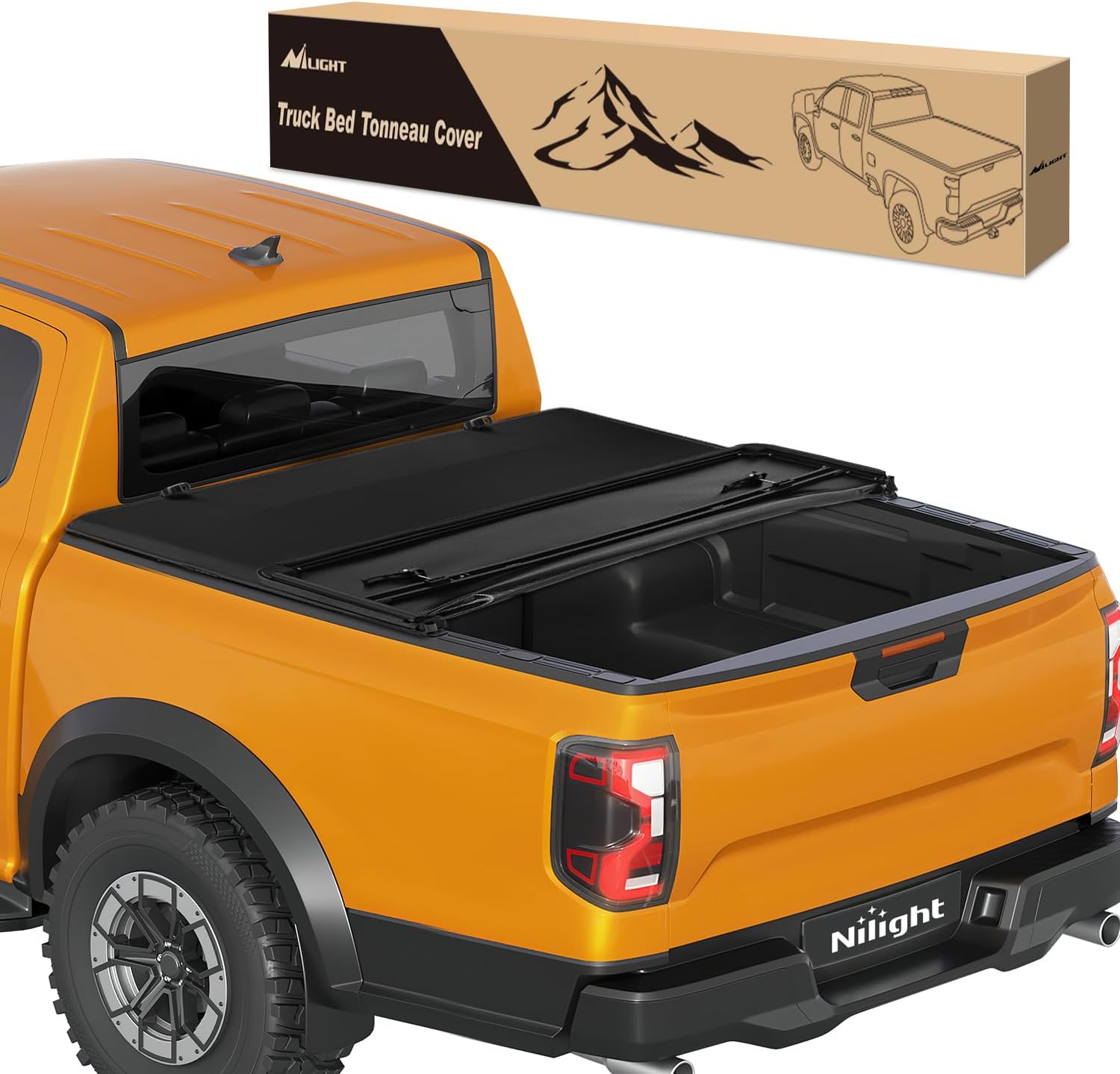 Soft Tri-fold Truck Bed Tonneau Cover Fits for 2019 2020 2021 2022 2023 Ford Ranger-6ft