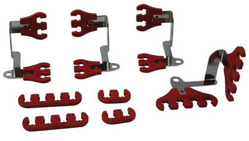 Moroso 72172 Small Block Chevy Spark Plug Wire Super Loom Kit - Red/Chrome