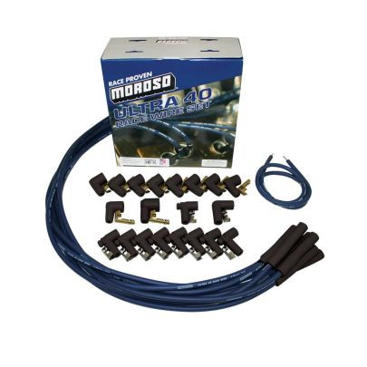 Moroso 73801 Ultra 40 8.65mm Spark Plug Wires - Universal Straight Boots - Blue
