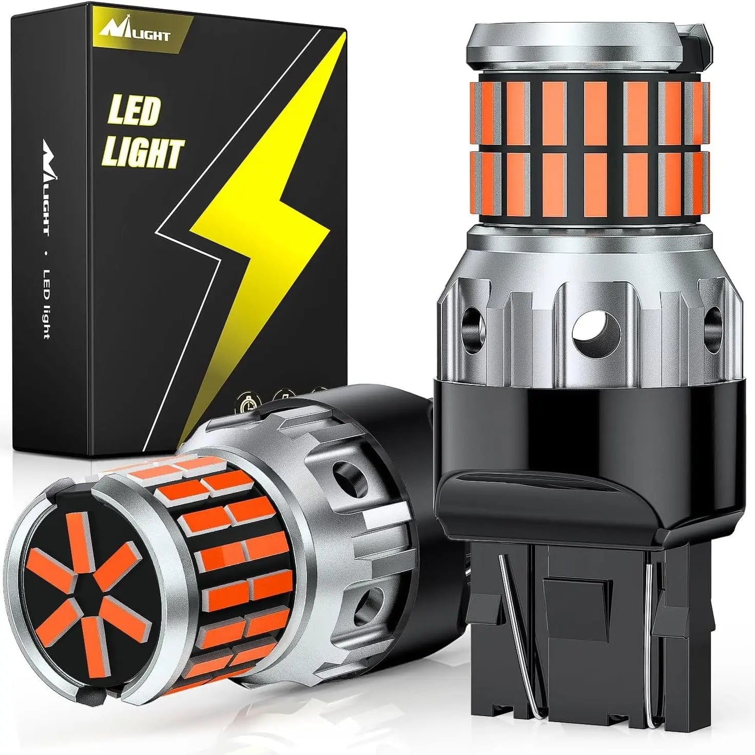 7440 7443 T20 4014 63SMD Amber Yellow LED Bulbs (Pairs)