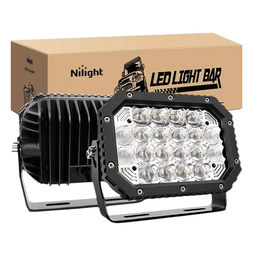 Nilight 2 Pcs 7-Inch 5D Projector Lens 60W Combo LED Off Road Lights Driving Lights
