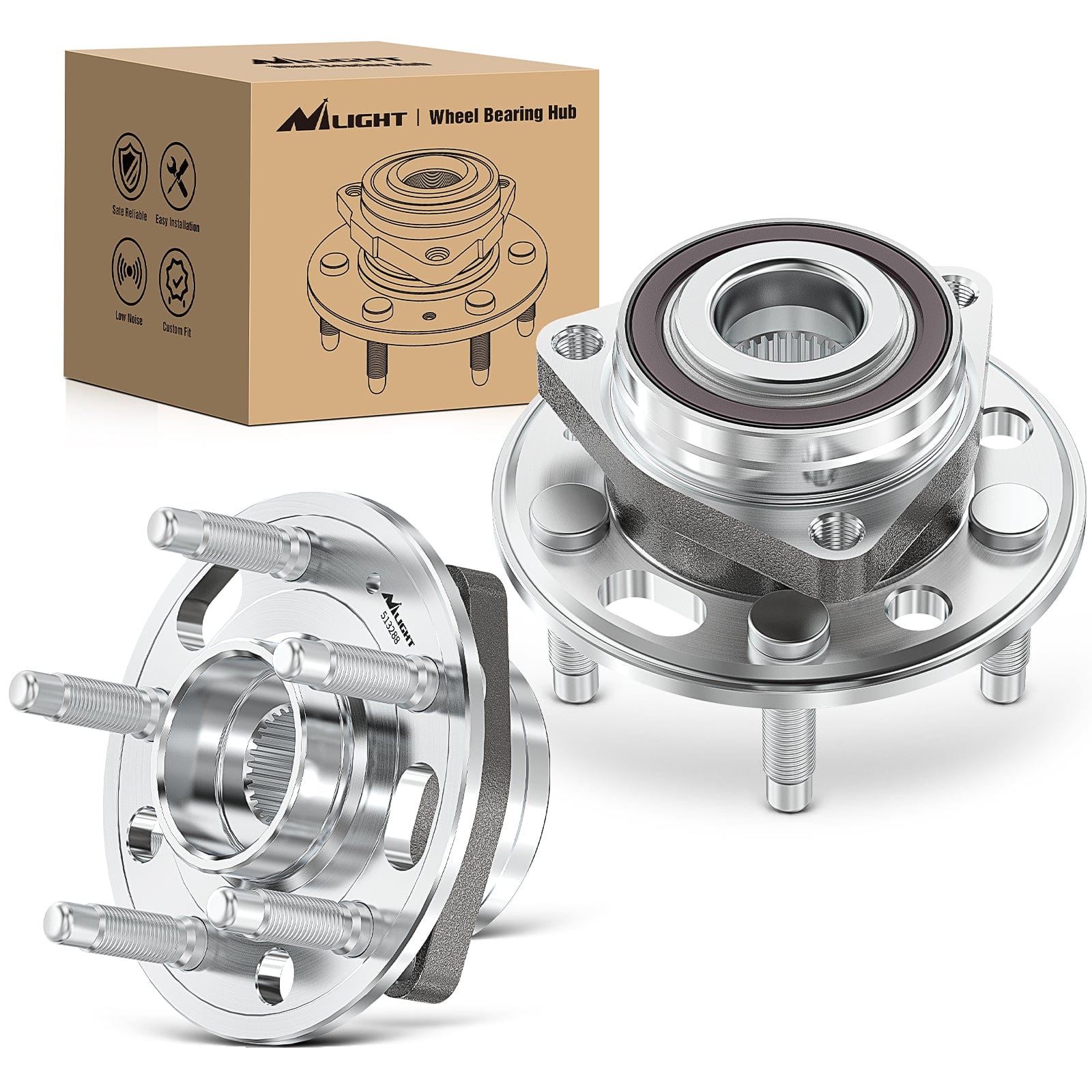 Front or Rear Wheel Hub Bearing Assembly for Chevy Equinox Impala Malibu, GMC Terrain 2010 2011 2012 2013 2014 2015 2016 2017, Cadillac CTS/XTS, Buick Regal Lacrosse with 5-Lug OEM 513288