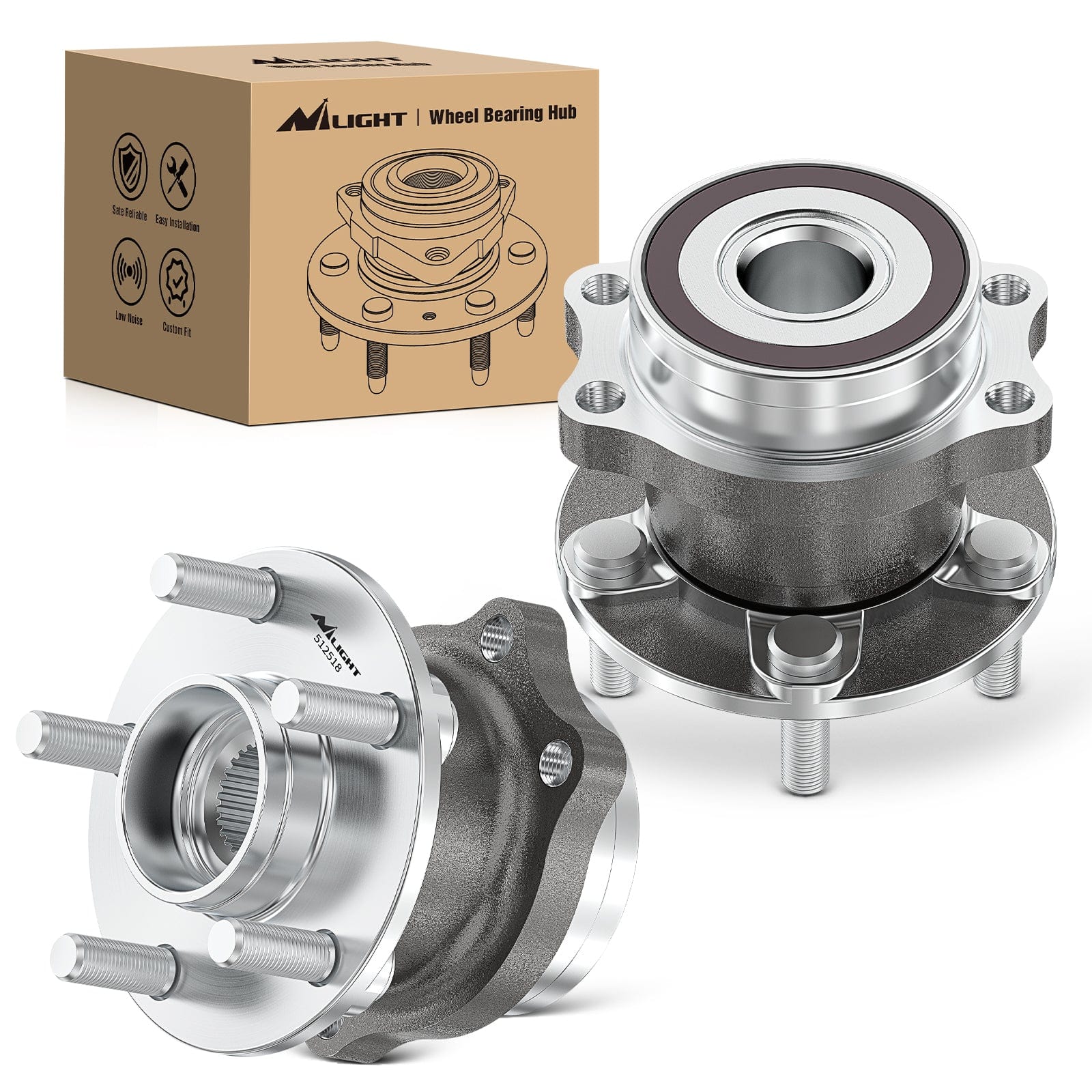 Rear Wheel Bearing and Hub Assembly for Subaru Forester 2014 2015 2016 2017 2018, Impreza 2012-2019 2020-2021, Crosstrek 2016-2021, XV Crosstrek 2013-2015 with 5-Lug, OEM 512518