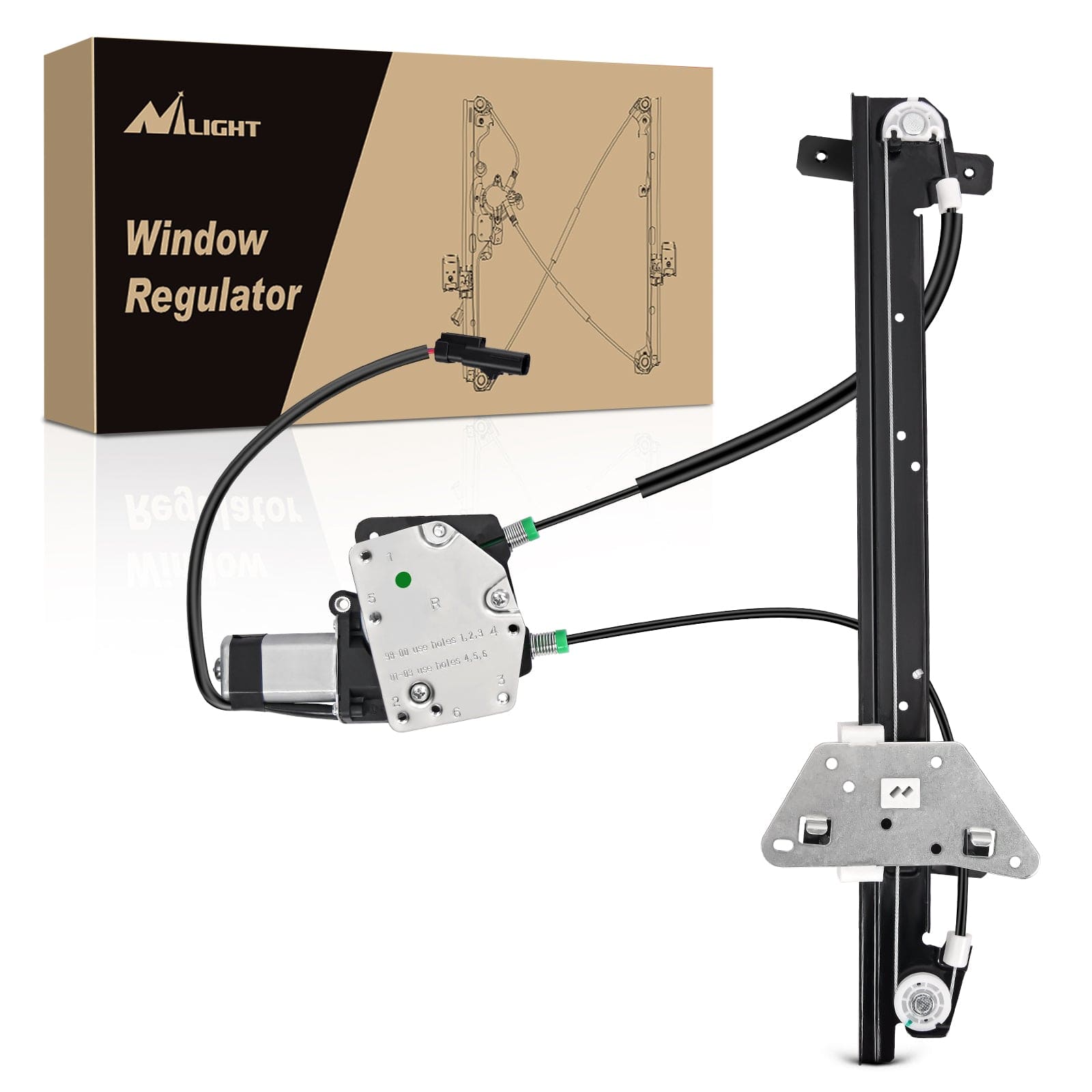 741-648 Power Window Regulator and Motor Front Passenger Side Compatible with Dodge Dakota 2000 2001 2002 2003 2004,Dodge Durango 1998 1999 2000 2001 2002 2003,Front Left Side