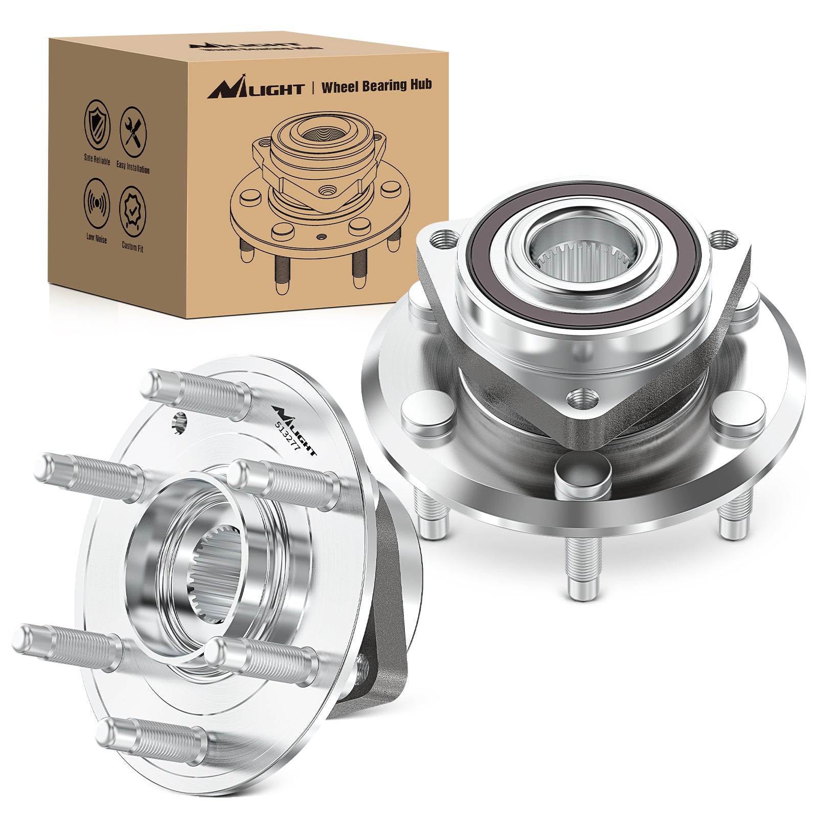Front or Rear Wheel Bearing and Hub Assembly for Chevrolet Traverse 2009-2012 2013 2014 2015 2016 2017, GMC Acadia 2007-2016, Buick Enclave 2008-2017, Saturn Outlook 2007-2010 w/6-Lug, 513277