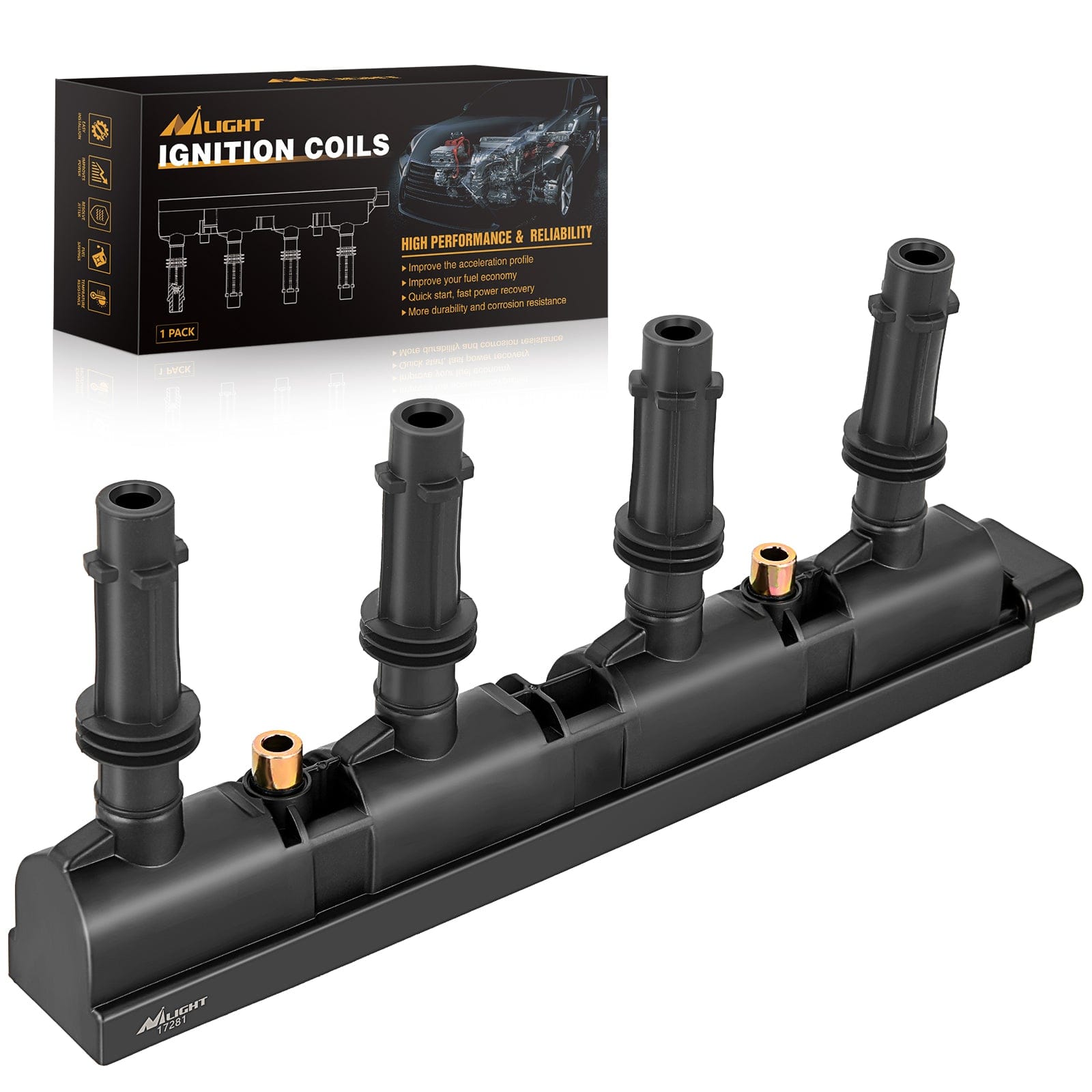 Ignition Coil Pack UF669 Fit for Chevy Cruze Sonic Trax Volt Cadillac ELR Buick Encore 20112012 2013 2014 2015, 2016 2017 2018 1.4L D521C 55577898 55579072 25198623
