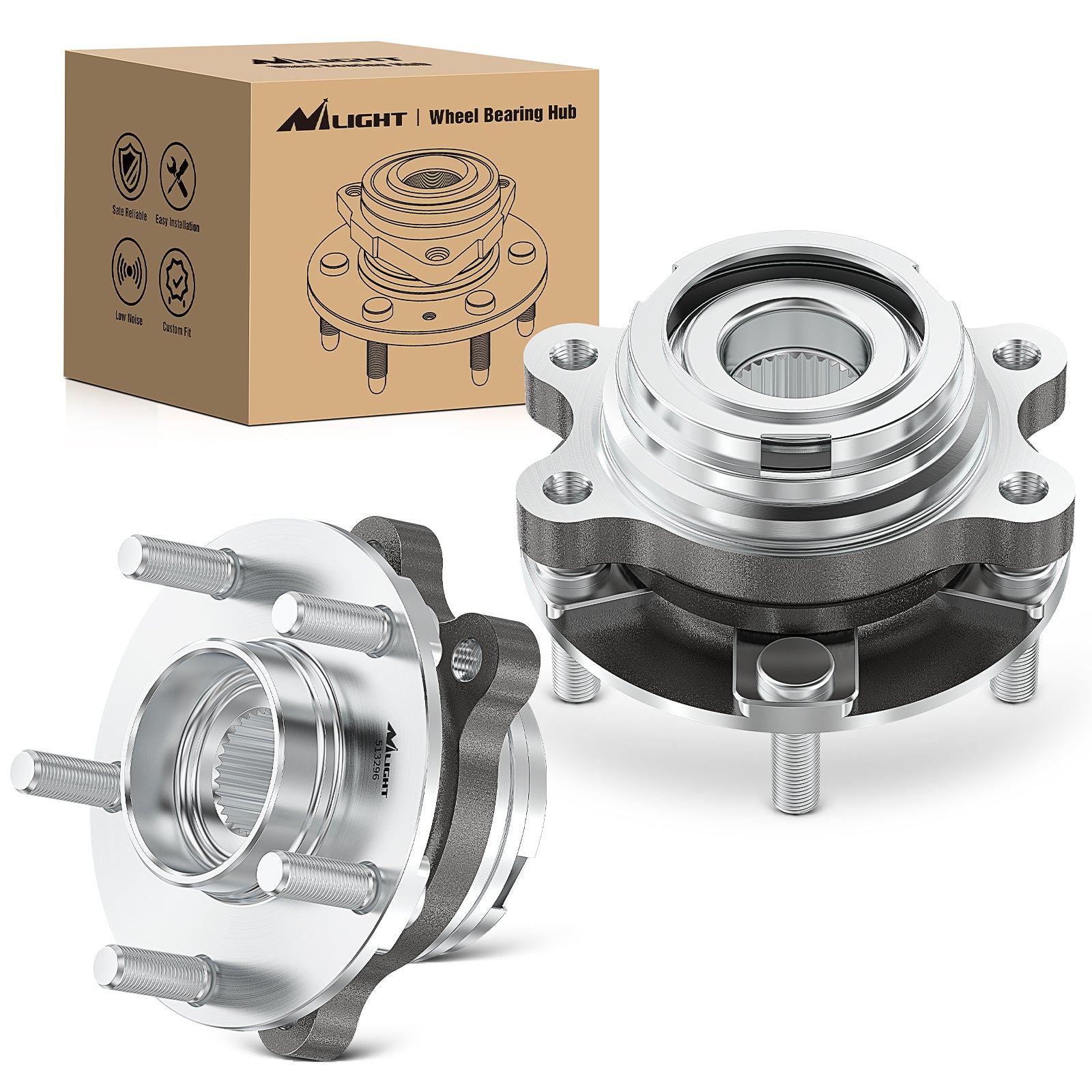 Front Wheel Hub Bearing Assembly for Nissan Altima 2007-2013 2014 2015 2016 2017 2018, Murano 2009-2018, Maxima 2009-2019, Pathfinder 2013-2019, Infiniti QX60 2013-2017, OEM 513296