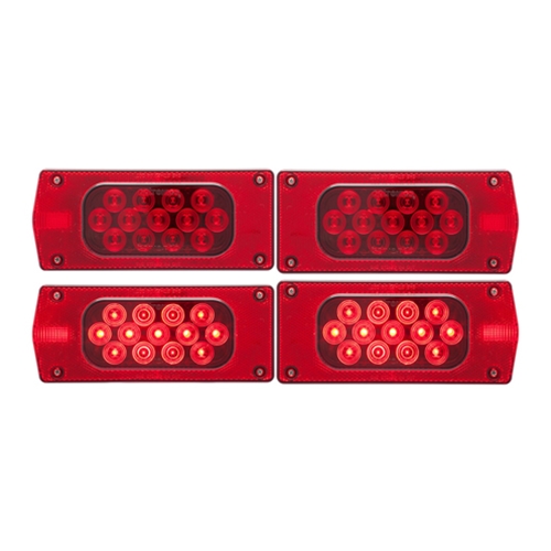 Optronics LED Combination Taillight Driver Side w/ 6-LED license light & Passenger Side - STL36RBK