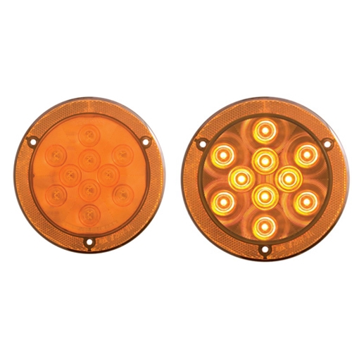 Optronics 4” Round Sealed LED Parking/ Turn Signal Light with Reflex Mounting Flange - STL43ABXK
