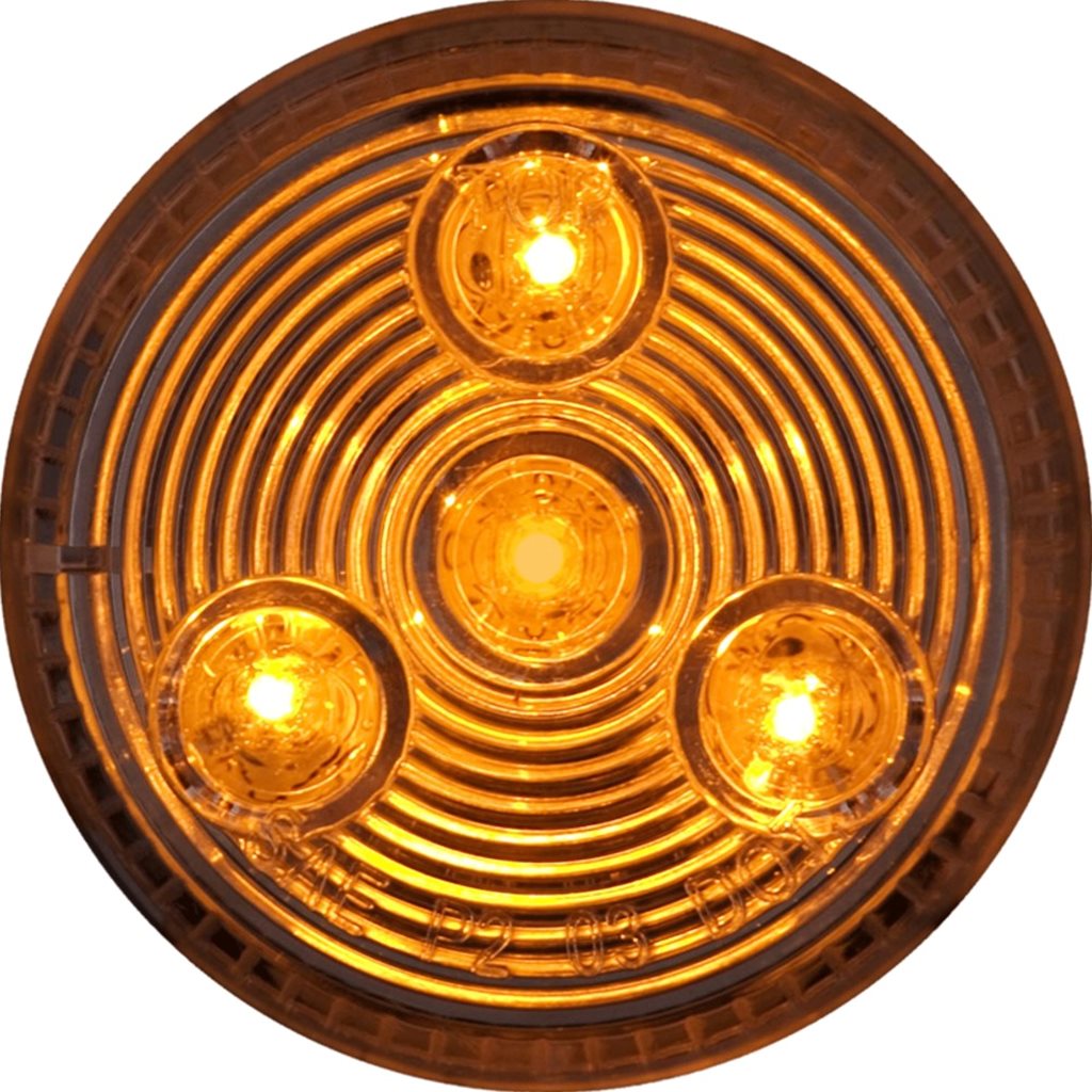 Optronics Clear Lens Amber 2” Round Sealed LED Marker/Clearance Light - MCL55ACBK