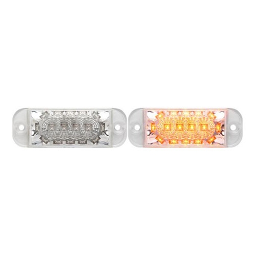 Optronics Clear Lens Amber LED Intermediate Side Marker Light with Supplemental Mid-Ship Turn - MCL48CAB