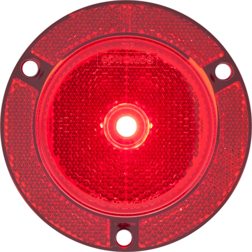 Optronics 2.5" Round Red Marker/Clearance Light with Reflex - MCL002RXHWB