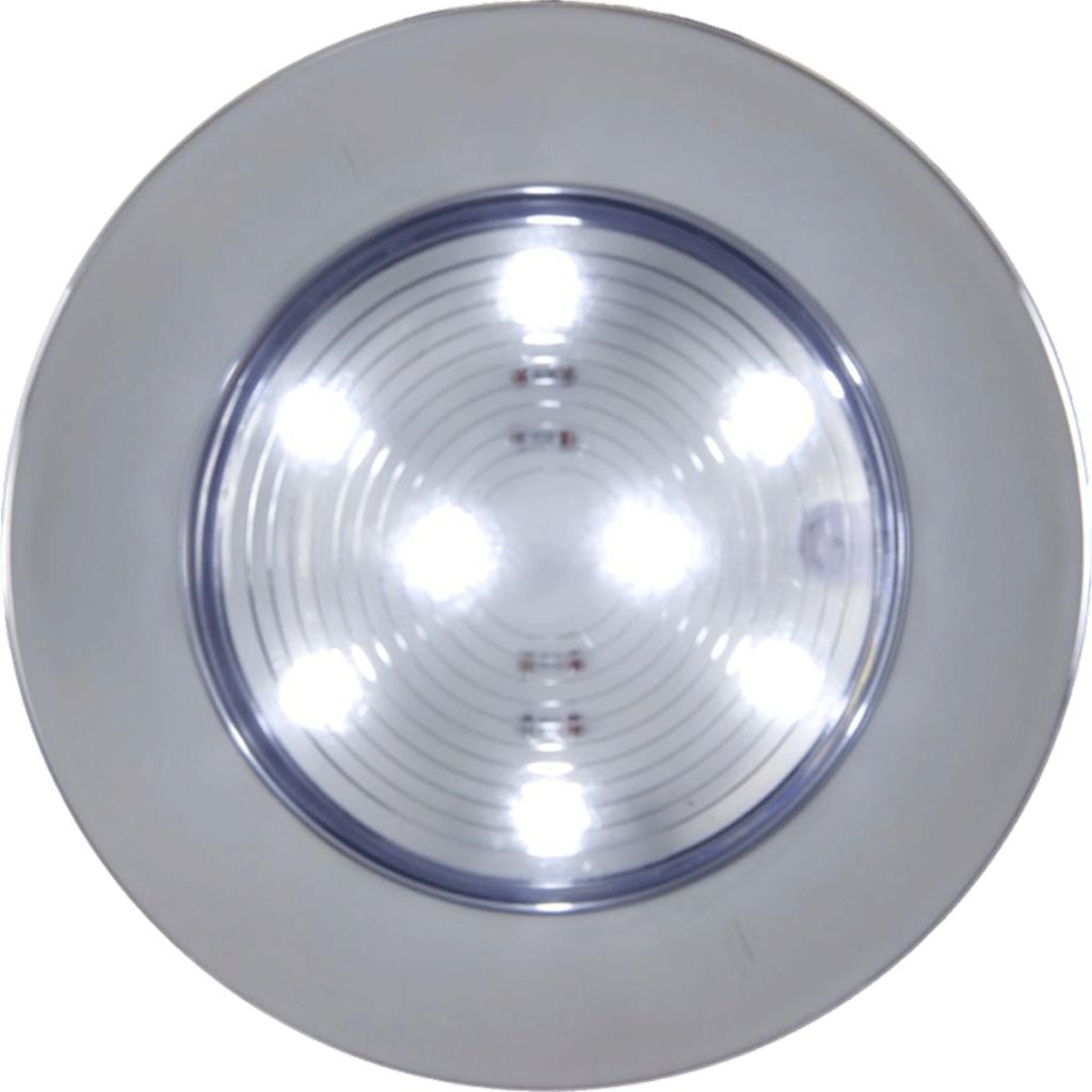 Optronics 8-LED recess mount accent light, chrome trim ring - LM835CB