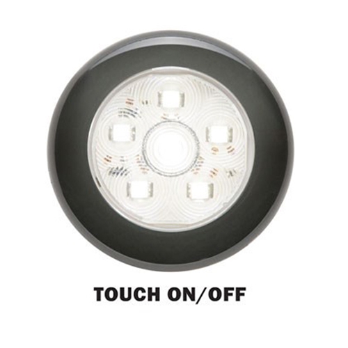 Optronics Touch switch 6-LED utility light, metallic black trim ring - UCL60CSBB