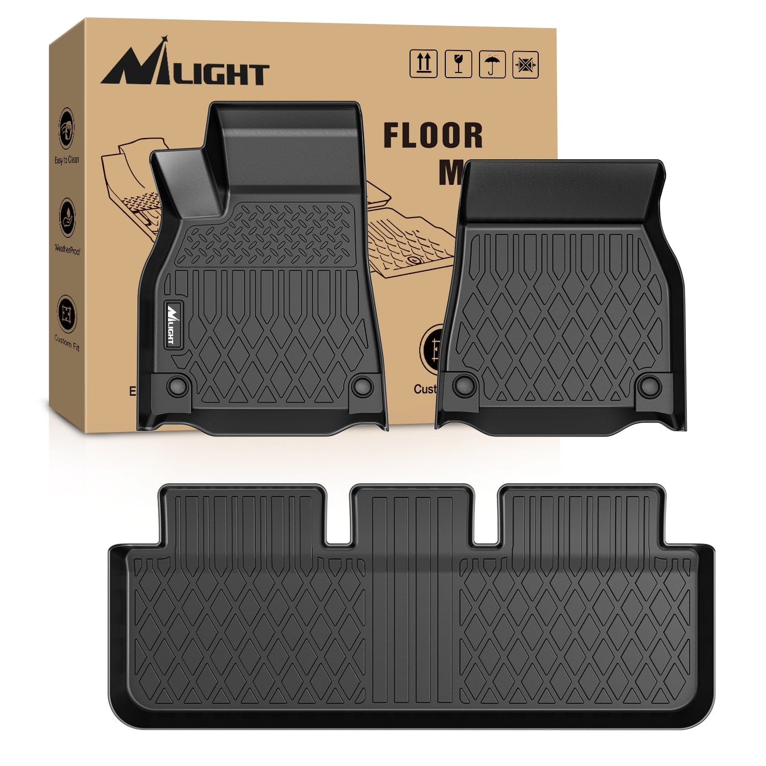 Floor Mats for Tesla Model S & Plaid 2021 2022 2023 2024 2025 All Weather Custom Fit Heavy Duty Floor Liners