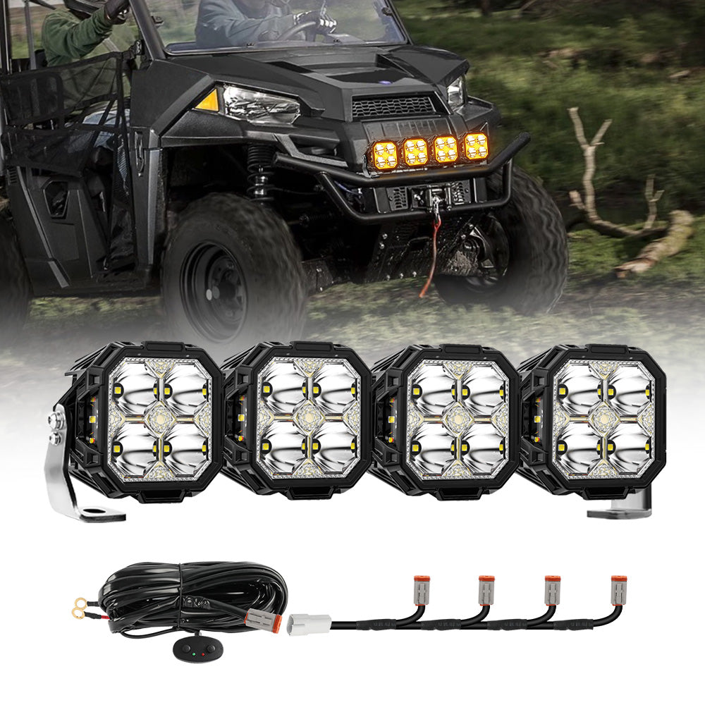 COLIGHT Diamond Series Linkable Light Bar With Amber Backlights-4 pods