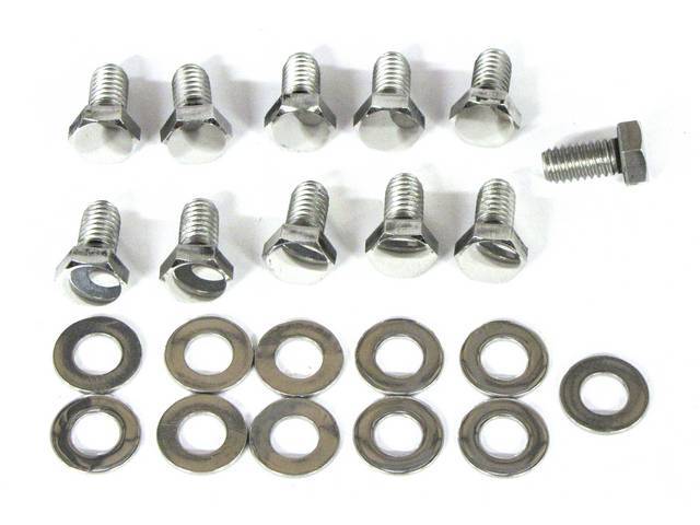 Transmission Oil Pan Mounting Kit, Chrome Hex Head Bolts