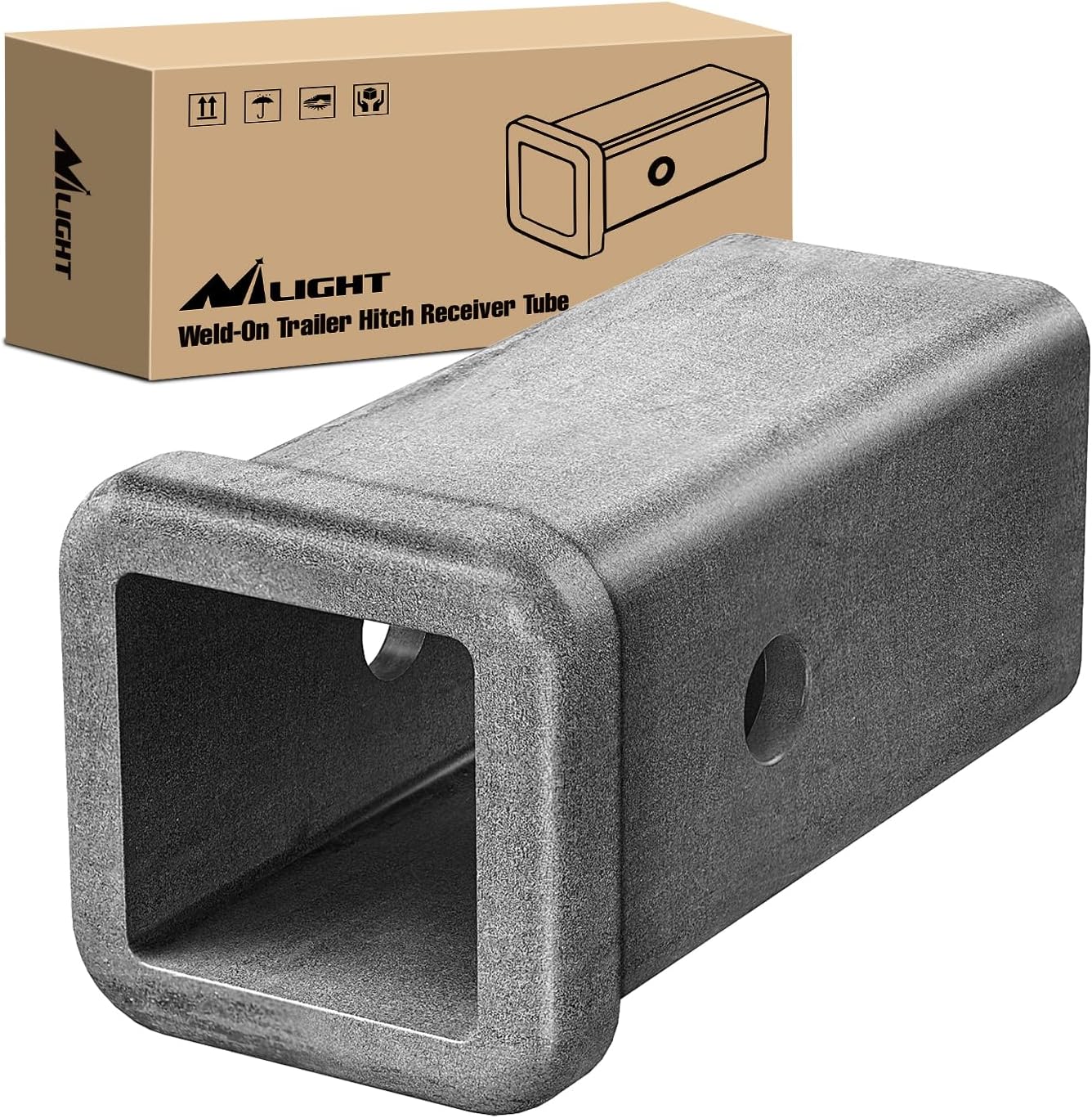 Hitch Adapter 2 Inch x 6 Inch Combo Bar Trailer Receiver Tube Weld-on Raw Steel Hitch Bar