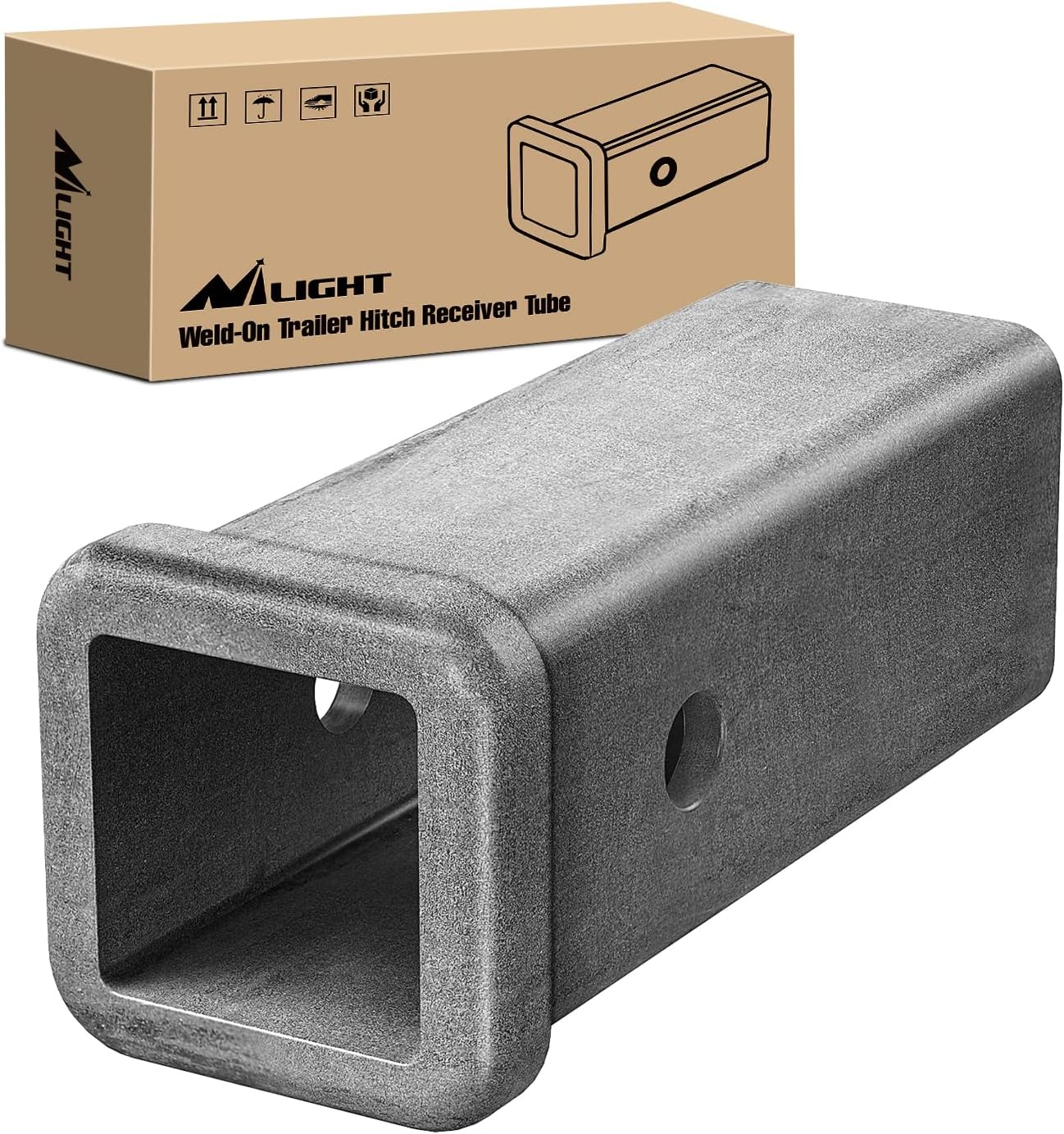 Hitch Adapter 2 Inch x 7 Inch Combo Bar Trailer Receiver Tube Weld-on Raw Steel Hitch Bar