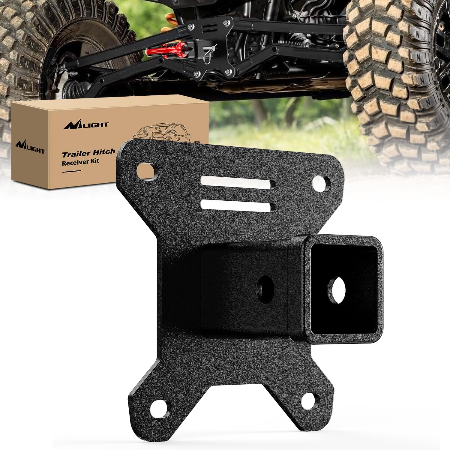 2 Inch Rear Bumper Tow Trailer Hitch Receiver Kit Compatible for UTV ATV 2014-2026 Polaris RZR XP1000 XP 4 1000