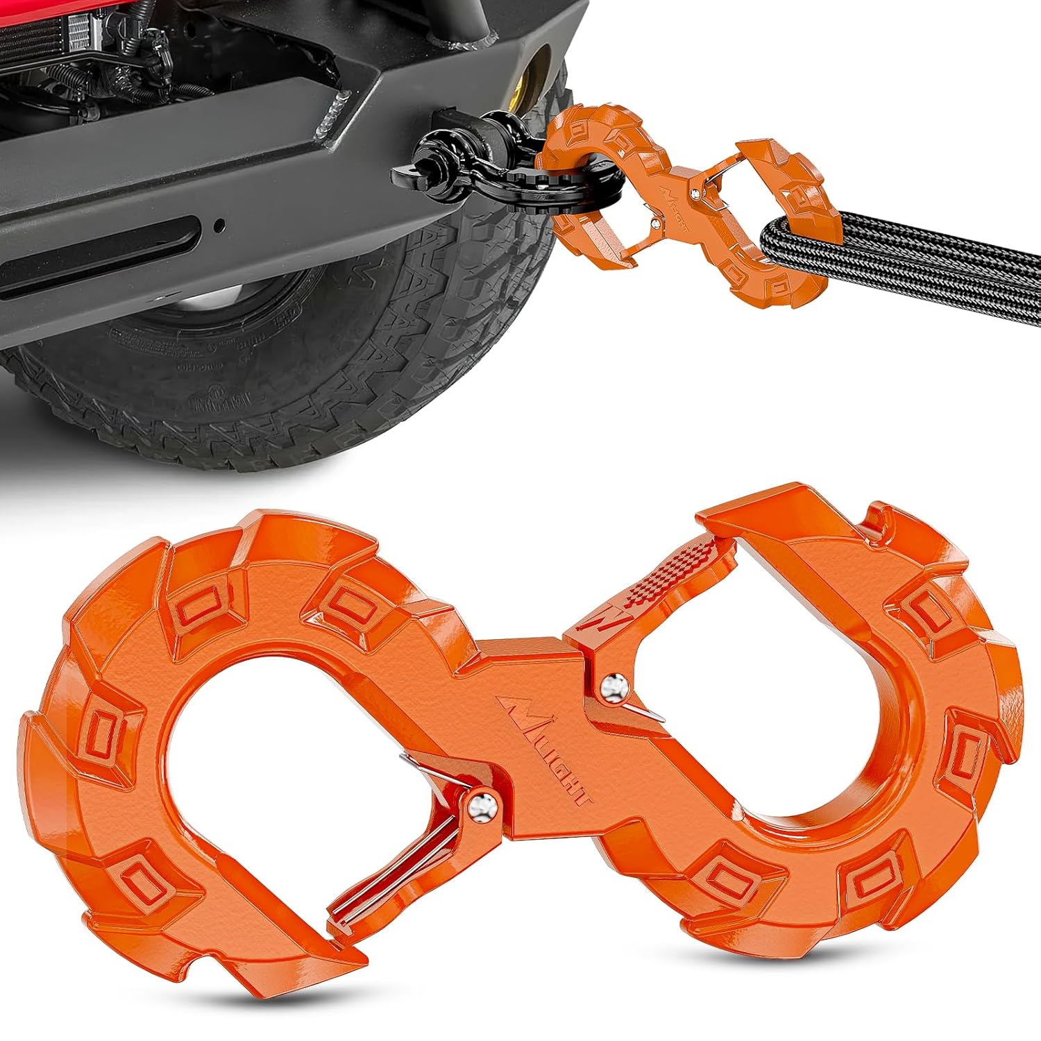 Quick Release S-Tow Shackle Hook – Heavy Duty Off-Road Recovery Hook, Fits Winch Rope & Recovery Strap, 11,000 LBS Working Load, for Jeep, SUV, ATV, Trailers, Forged Steel, Orange